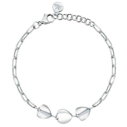 Bracciale donna Morellato Pailettes acciaio 3 ciondoli cuore