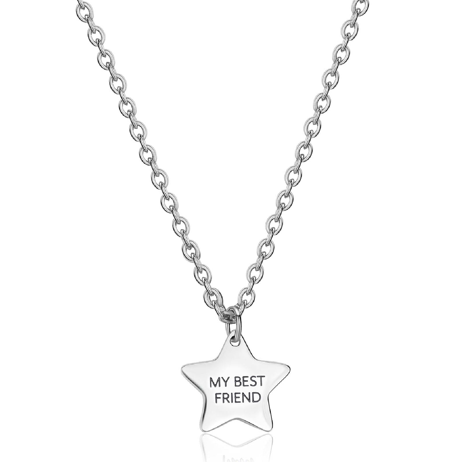 Collana donna S'agapõ Be My Family in acciaio con stella e frase "My best friend" SBY003-2