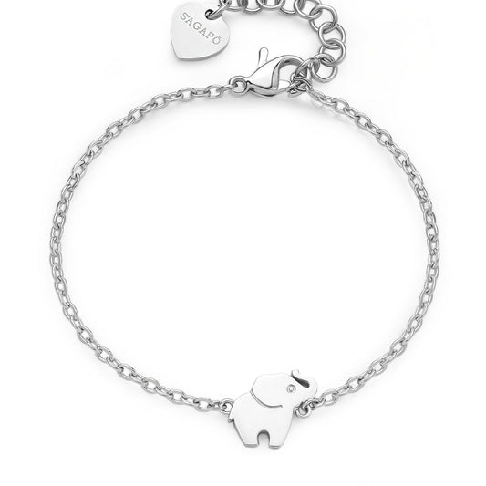 Bracciale donna S'agapõ Click in acciaio con elefante