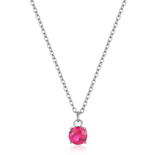 Collana donna S'agapõ Dazzly in acciaio con zircone zirconia rose