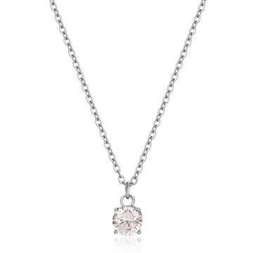 Collana donna S'agapõ Dazzly in acciaio con zircone zirconia bianco SDZ03-1