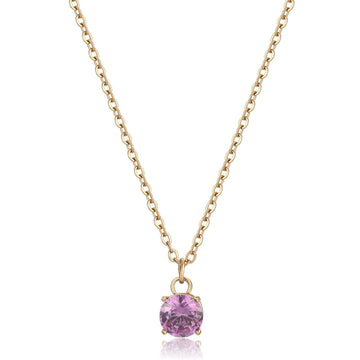 Collana donna S'agapõ Dazzly in acciaio dorato con zircone zirconia violet