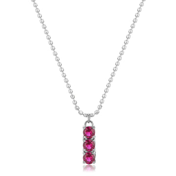 Collana donna S'agapõ Dazzly in acciaio con zircone trilogy rosa