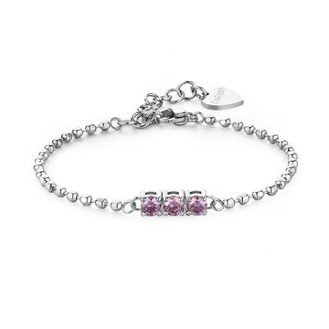 Bracciale donna S'agapõ Dazzly in acciaio con zircone trilogy viola