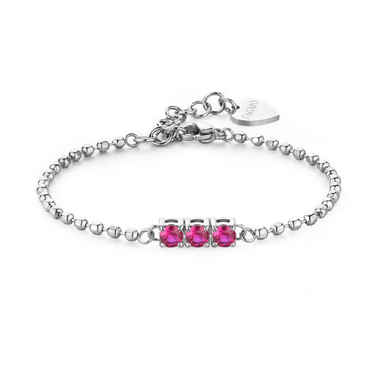 Bracciale donna S'agapõ Dazzly in acciaio con zircone trilogy rosa