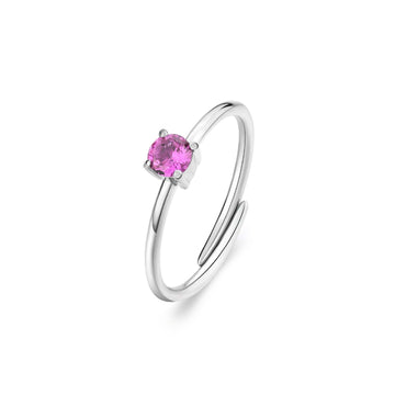 Anello solitario donna S'agapõ Dazzly in acciaio con zircone rosa