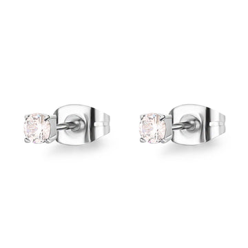 Orecchini punto luce donna S'agapõ Dazzly in acciaio con zircone bianco 3 mm SDZ45-1