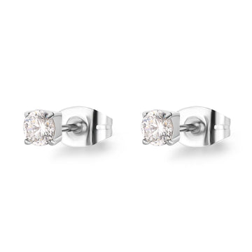 Orecchini punto luce donna S'agapõ Dazzly in acciaio con zircone bianco 4 mm SDZ46-1