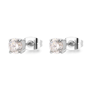 Orecchini punto luce donna S'agapõ Dazzly in acciaio con zircone bianco 5 mm SDZ47-1