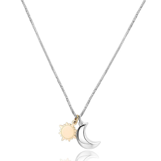 Collana donna S'agapõ Feelings acciaio luna sole pvd oro