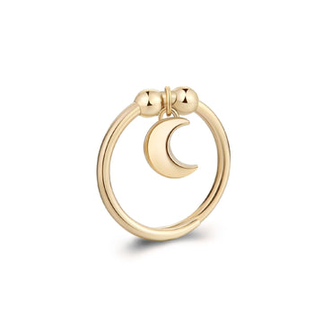 Anello donna S'agapõ Feelings acciaio oro ciondolo luna