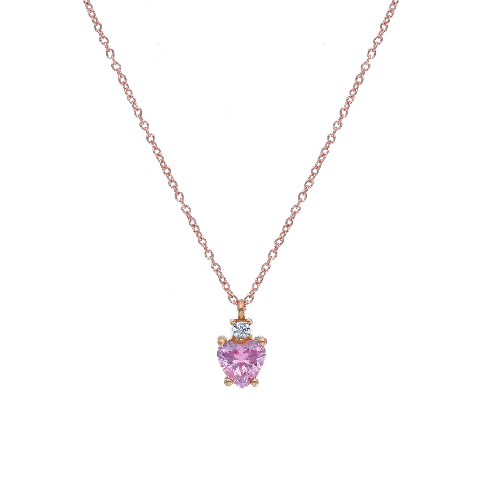 Collana pendente JOY Gioielli Oro in oro rosa 18kt e zirconi 40 cm