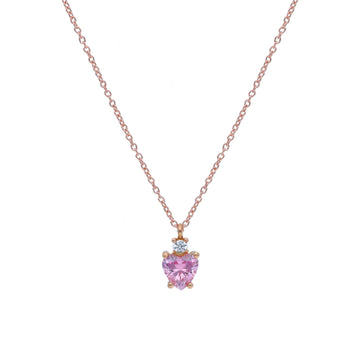 Collana pendente JOY Gioielli Oro in oro rosa 18kt e zirconi 40 cm