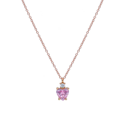 Collana pendente JOY Gioielli Oro in oro rosa 18kt e zirconi 40 cm