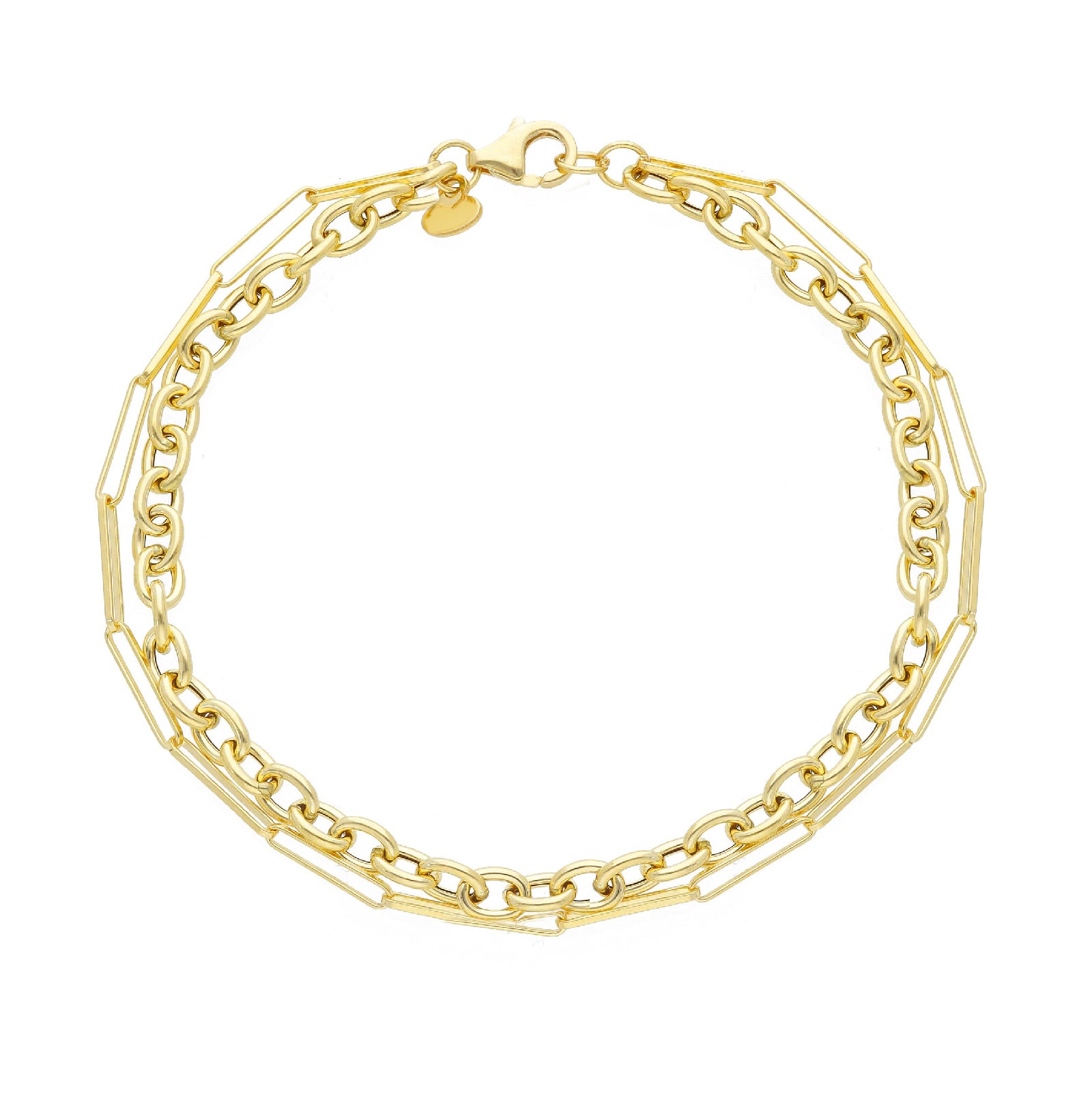 Bracciale doppia catena JOY Gioielli Oro in oro giallo 18kt 18,5 cm