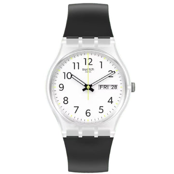 Orologio Swatch Monthly Drops unisex materiale biologico nero bianco 34mm SO28K701-1