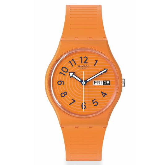 Orologi unisex Swatch Essentials cassa biologica cinturino in silicone arancione 34mm