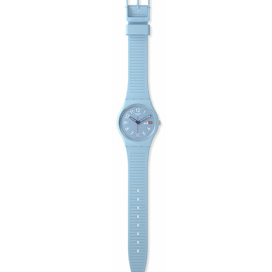 Orologi unisex Swatch Essentials cassa biologica cinturino in silicone azzurro 34mm