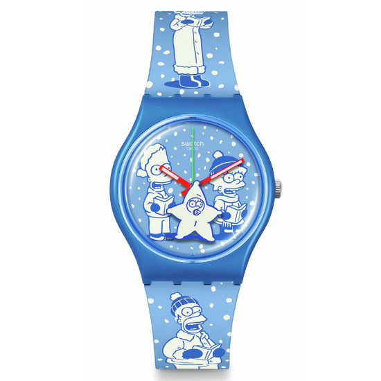 Orologio Swatch The Simpson Collection unisex materiale biologico silicone blu cassa 34mm SO28Z126-1