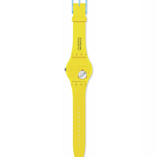 Orologio Swatch The Simpson Collection unisex materiale biologico silicone giallo rosa cassa 41mm SO29Z134-3