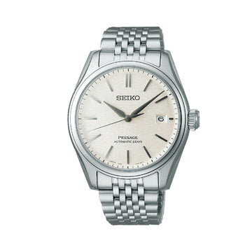 Orologio uomo Seiko Presage Classic in acciaio quadrante bianco 40,2mm