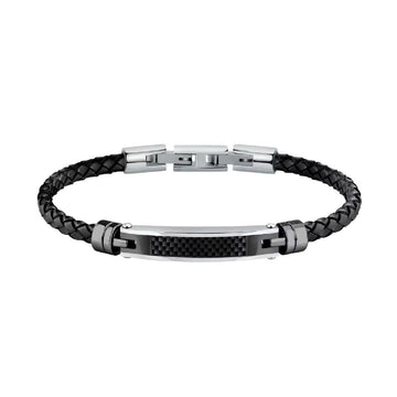 Bracciale uomo Morellato Moody acciaio e pelle nera