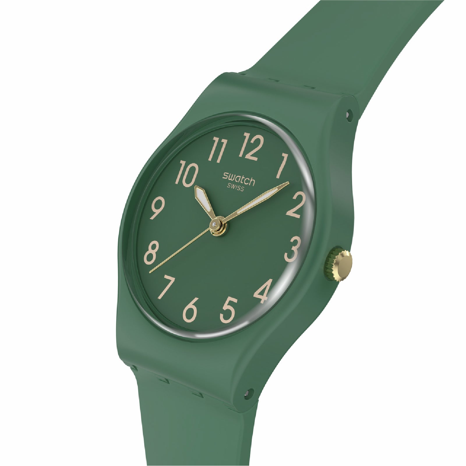 Orologio solo tempo Swatch in silicone color verde da donna MISURA UNICA