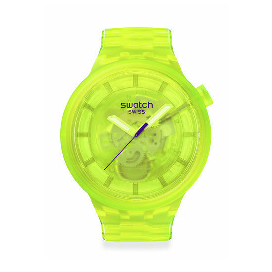 Orologio al quarzo Swatch colore giallo trasparente unisex SW.SB05J103