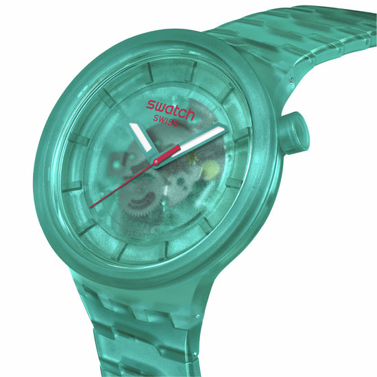 Orologio al quarzo Swatch colore turchese trasparente unisex SW.SB05L101