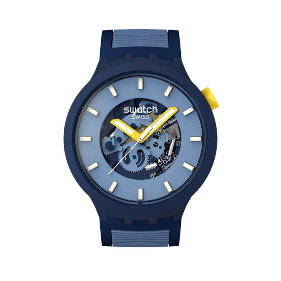 Orologio al quarzo Swatch in silicone color blu da uomo SW.SB05N117