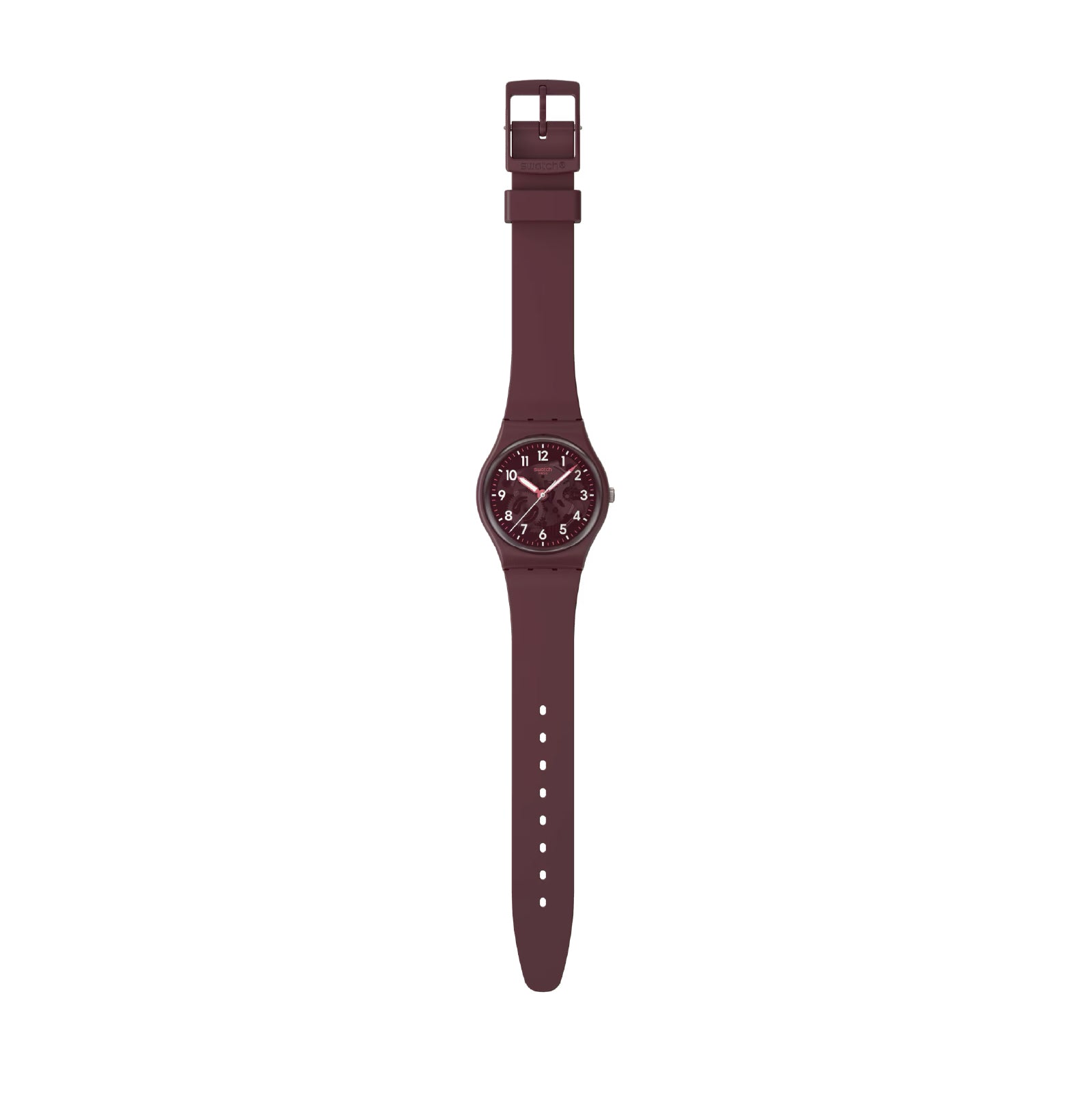 Orologio solo tempo Swatch in silicone color bordeaux unisex MISURA UNICA