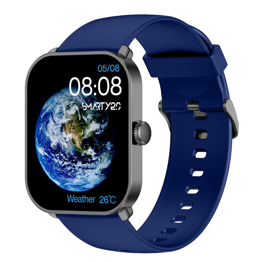 Orologio smartwatch unisex Smarty 2.0 in plastica nera e silicone blu 45x36,6mm