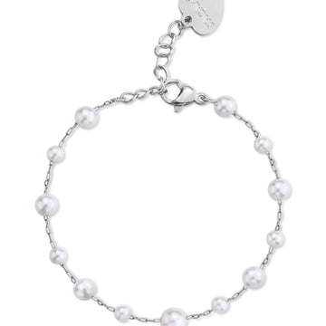 Bracciale donna S'Agapõ Wisdom in acciaio con perle