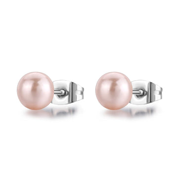 Orecchini donna S'Agapõ Wisdom in acciaio con perla rosa di 6mm