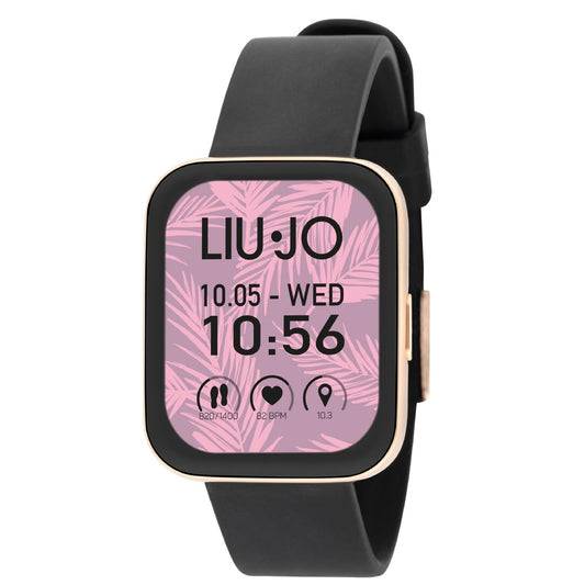 Orologio donna Liu Jo Smartwatch Voice Slim rosé cinturino silicone nero 36X44 mm