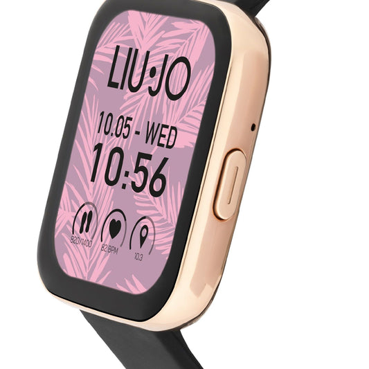 Orologio donna Liu Jo Smartwatch Voice Slim rosé cinturino silicone nero 36X44 mm