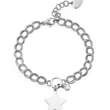 Bracciale donna S'agapõ My Love acciaio grumetta stella cristallo