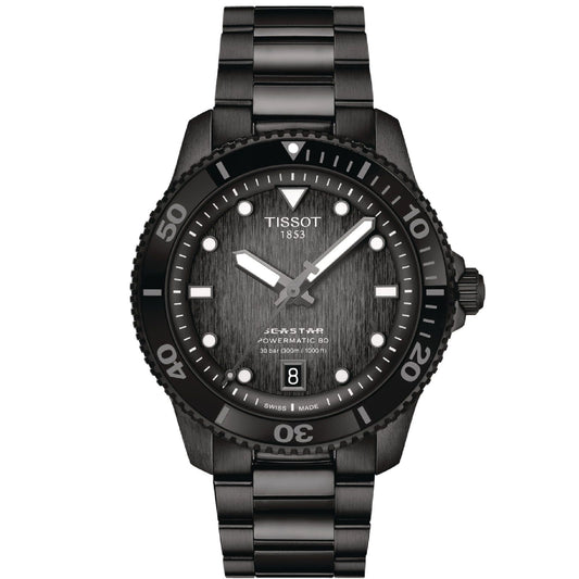 Orologio automatico uomo Tissot T-Sport in acciaio nero quadrante nero 40 mm