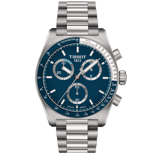 Orologio cronografo uomo Tissot T-Sport in acciaio quadrante blu 40 mm