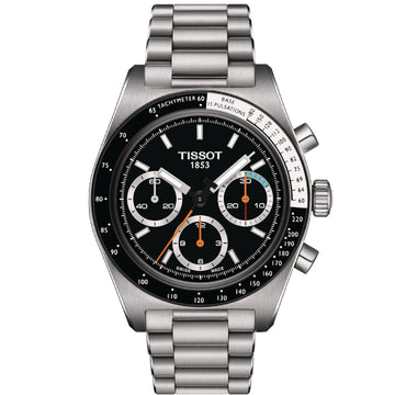 Orologio crono meccanico uomo Tissot T-Sport in acciaio quadrante nero 41 mm