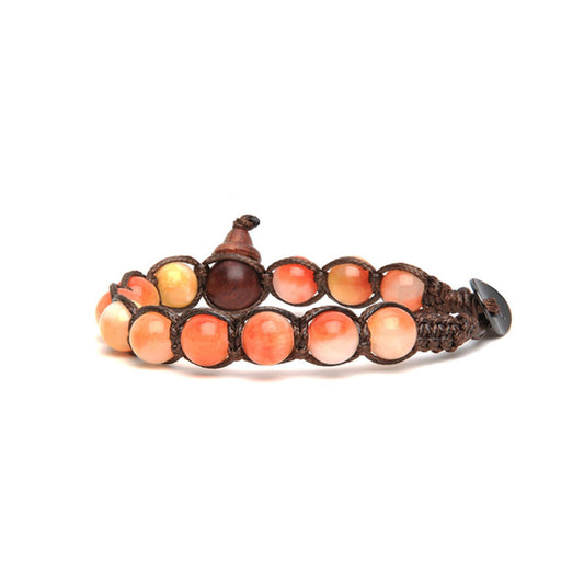 Bracciale Tamashii cordino con giada golden hour calabash REGOLABILE