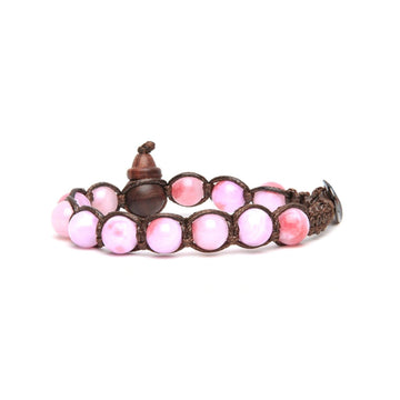 Bracciale Tamashii cordino giada cotton candy e calabash REGOLABILE