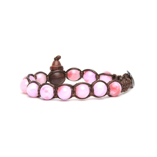 Bracciale Tamashii cordino giada cotton candy e calabash REGOLABILE