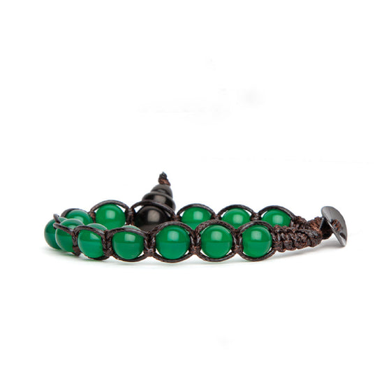 Bracciale Tamashii Shungite cordino e con Agata verde REGOLABILE