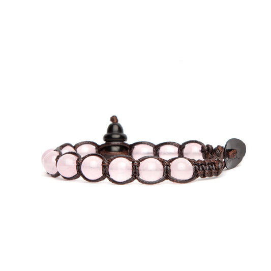 Bracciale Tamashii Shungite in cordino con Giada rosa REGOLABILE