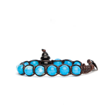 Bracciale Tamashii Shungite in cordino con Agata Tibet sky REGOLABILE