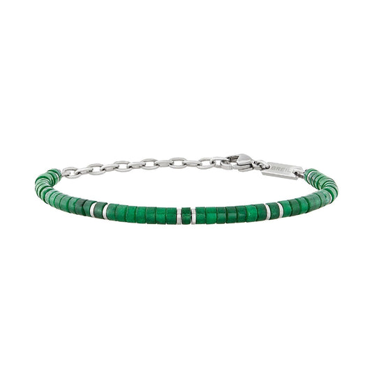 Bracciale uomo Breil Carvin in acciaio con diaspro verde