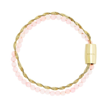 Bracciale donna Breil Magnetica System acciaio dorato e agata rosa