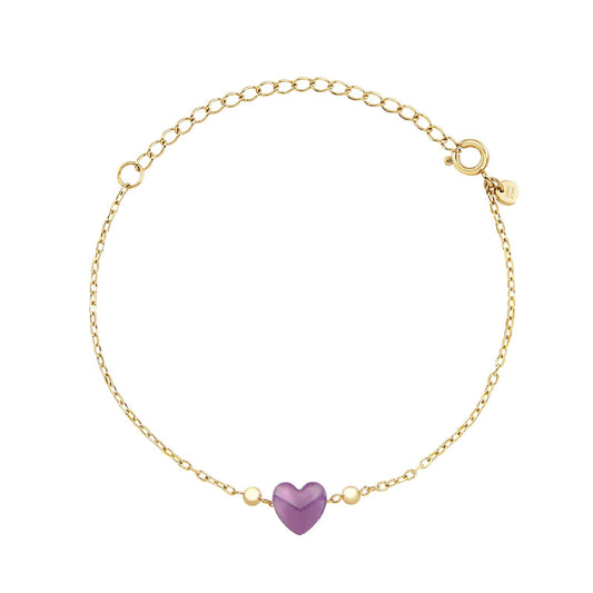 Bracciale donna Breil Candy in acciaio dorato con ametista a cuore viola