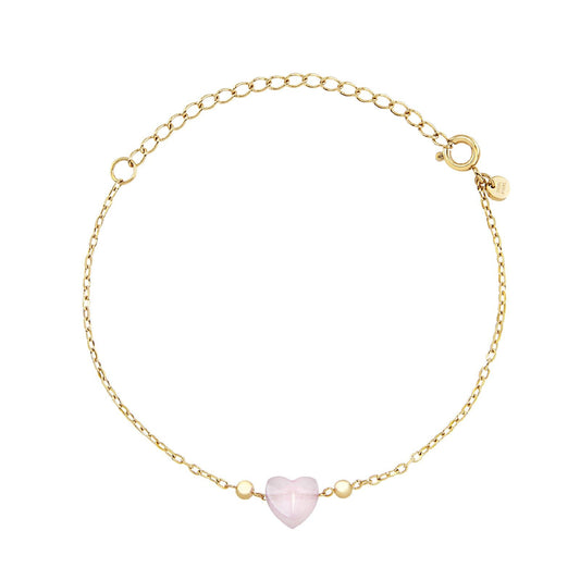 Bracciale donna Breil Candy in acciaio dorato con giada a cuore rosa